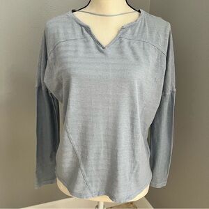 Prana Soft Blue Long Sleeve Blouse